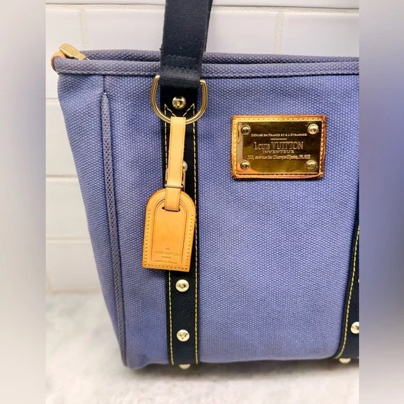 SOLD LOUIS VUITTON Y2K Vintage 2006 Blue Canvas Antigua Cabas - Picture 2 of 16